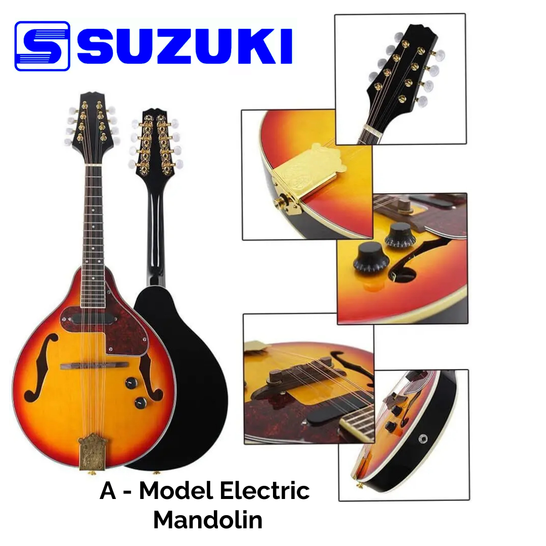 SUZUKI Spruce Wood 8-string Electro-acoustic A Type Mandolin Instrument